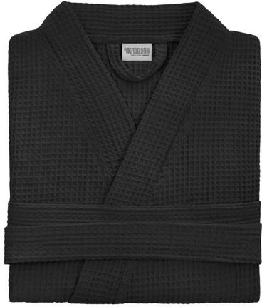 Czarny Szlafrok Bawełniany Kimono GOFER S/M
