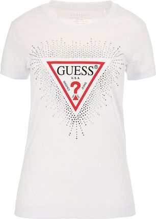Damska Koszulka z krótkim rękawem Guess SS CN Star Triangle Tee W3Bi55J1314-G011 – Biały