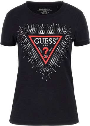Damska Koszulka z krótkim rękawem Guess SS CN Star Triangle Tee W3Bi55J1314-Jblk – Czarny