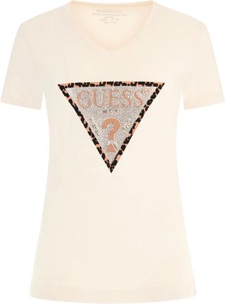 Damska Koszulka z krótkim rękawem Guess SS VN Leo Triangle Tee W3Bi43J1314-G012 – Biały