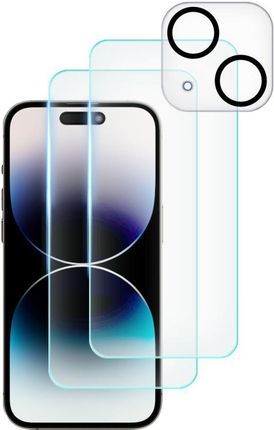 Braders 2X Szkło Hartowane + Szkło Na Obiektyw Do Iphone 15 Plus Clear