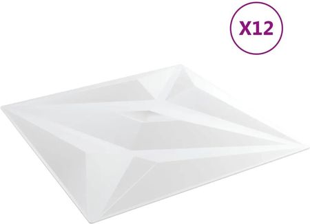 vidaXL Panele Ścienne 12szt. Białe 50x50cm 3m2 Gwiazda 356931
