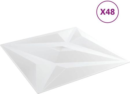 vidaXL Panele Ścienne 48szt. Białe 50x50cm 12m2 Gwiazda 356933