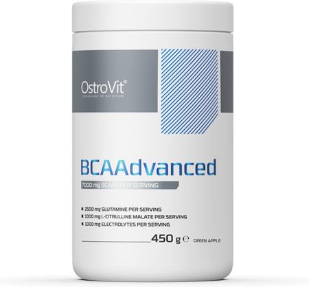 OSTROVIT - BCAAdvanced, wspiera wydajność mięśni, smak zielonego jabłka, 450 g