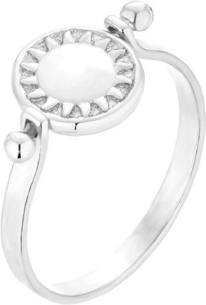 Srebrny obrotowy dwustronny pierścionek z księżycem i słońcem