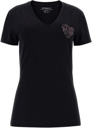 Damska Koszulka z krótkim rękawem Guess SS VN Mini Heart Tee W3Bi33J1314-Jblk – Czarny