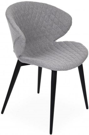 Krzesło Aster do jadalni, nowoczesne, szare, z tapicerowanym siedziskiem i metalowymi nóżkami