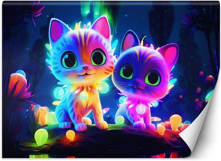 Fototapeta Śliczne Koty Neonowe 150x105