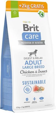 Brit Care Sustainable Adult Large Chicken Insect 12kg + 2kg