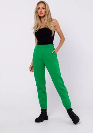 Spodnie dresowe damskie typu joggery (Zielony, S)
