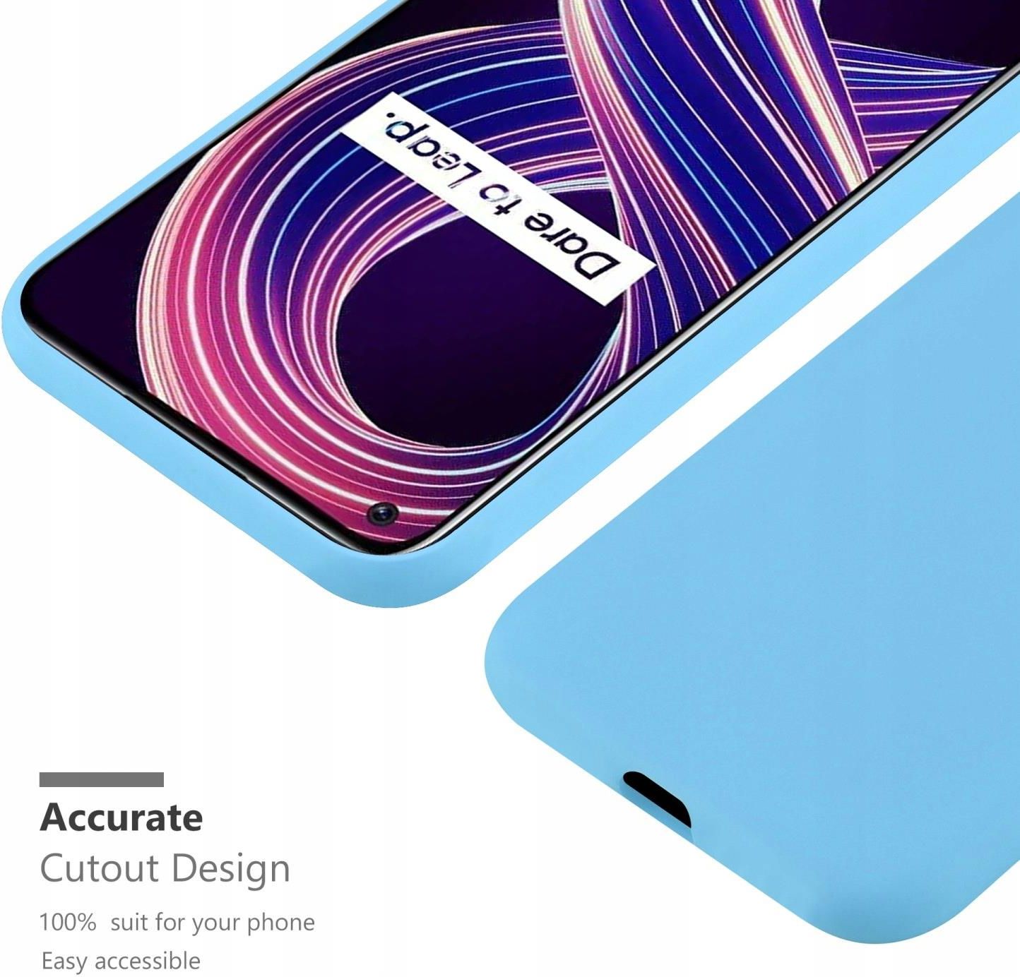 CADORABO Custodia liquid silicone style cover in TPU flessibile CUSTODIA per 8 5G / V13 / Q3 / Q3i / Narzo 30 5G, Rosa