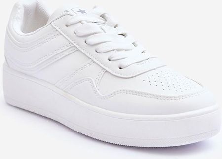 Buty Sportowe Damskie Na Platformie Białe Pudina : Rozmiar - 41