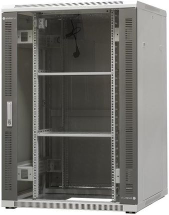 Szafa rack 19" 24U Emiter EM/SH05D-8824 - 800 x 800 x 1180mm, drzwi przód blacha-szkło