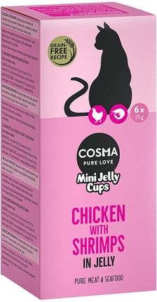 Cosma Mini Jelly Cups Kurczak Krewetki 6x25g