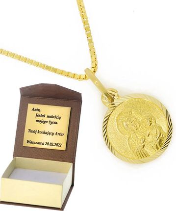 Złoty medalik z wizerunkiem Matka Boska Próby 585 gr. 0.72