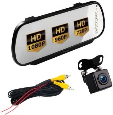 Zestaw Monitor pełne lustro AHD LCD 7 + Kamera cofania w metalowej obudowie AHD 1080P Night Vision