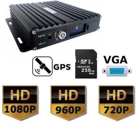 Rejestrator mobilny Expert PRO AHD SD DVR 4 kanałowy 4-PIN 1080P VGA GPS