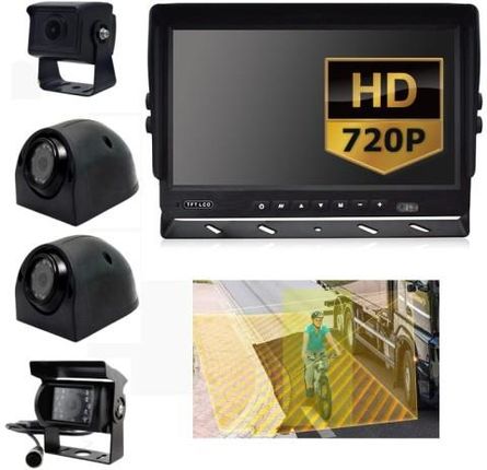 Zestaw 10 cali + 4 kamery AHD 720P z funkcją wykrywania pieszych i rowerzystów BSD i DVR