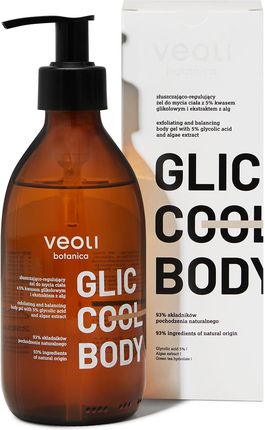 Veoli Botanica Glic Cool Body Złuszczająco-Regulujący Żel do Mycia Ciała 280ml