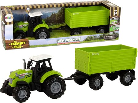 Leantoys Traktor Z Przyczepą Zielony Farma