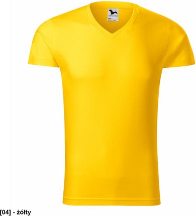 Malfini Slim Fit V-Neck 146 - Adler Koszulka Męska, 180 G/M2 Żółty S