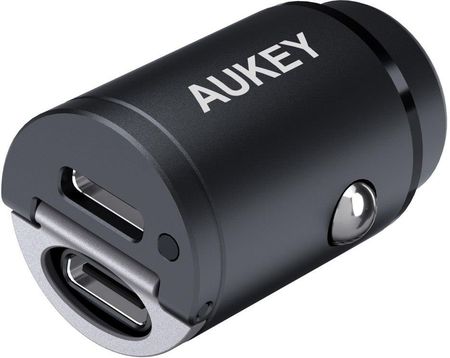 Ładowarka samochodowa Aukey 2x USB-C, PD 30W (CC-A4 BK)