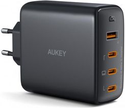 Zdjęcie Ładowarka sieciowa Aukey GaN, 3x USB-C, USB-A, QC, PD 100W (PA-B7S BK) - Świdnica