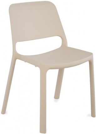 Krzesło Capri beżowe, plastikowe, łatwe w czyszczeniu, do ogrodu, pokoju dziecka