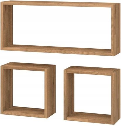 S&W Design Zestaw Półek Dębowych Kwadrat Cube Loft 70X70