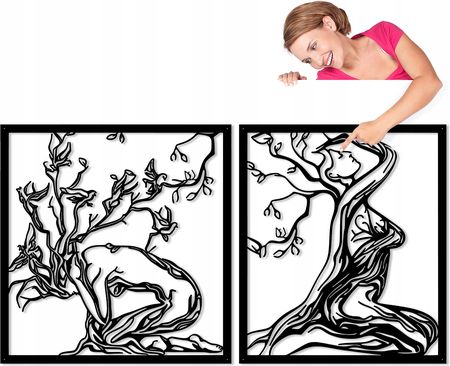 Obraz Ażurowy Panel Dekoracja Kobieta Drzewo 3D Xl