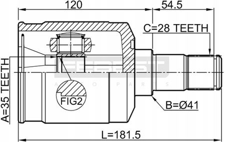 Febest 1211 Dm24Mtlh Inner Cv Joint Left Hyundai S - zdjęcie 2