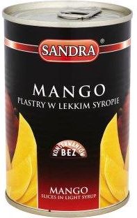 Sandra mango plastry w lekkim syropie puszka 425ml