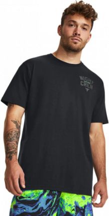 Męski t-shirt z nadrukiem Under Armour Project Rock Night Crew SS - czarny ukryte do 12.10