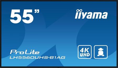 Iiyama Monitor Wielkoformatowy 43 Cale Lh5560Uhs-B1Ag Matowy 24H/7 500(Cd/M2) Va 3840x2160 Uhd(4K) System Android.11 Wifi Cms(Iisi (LH5560UHSB1AG)