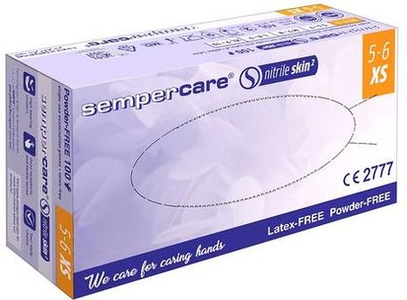 Skamex Sempercare Skin 2 Rękawice Nitrylowe Bezpudrowe Rozmiar Xs Rękawiczki Diagnostyczne Nitrylowe Bezpudrowe 100szt.
