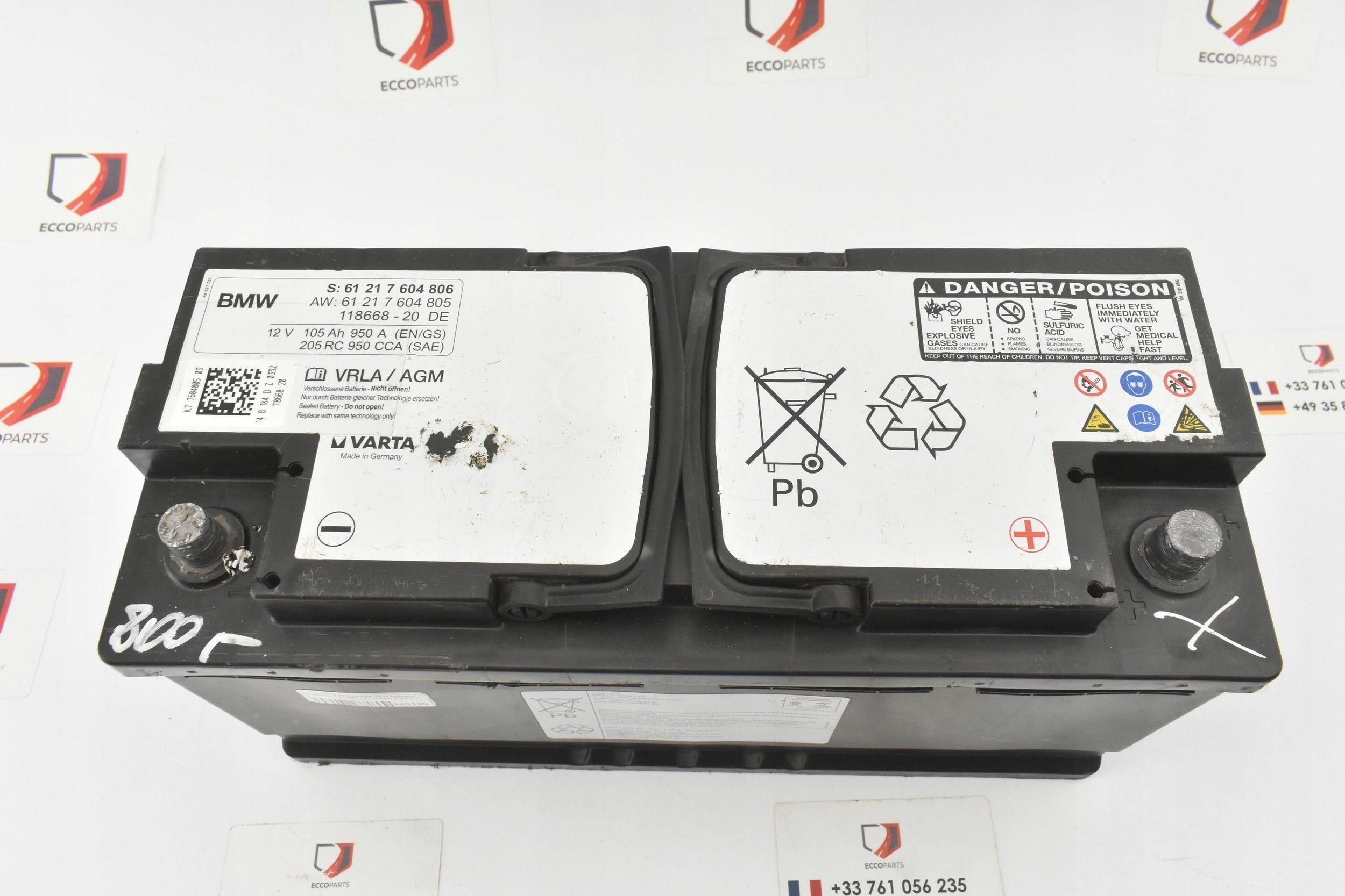 Bmw Oe Akumulator Vrla Agm 7604806 7604805 105Ah 950A
