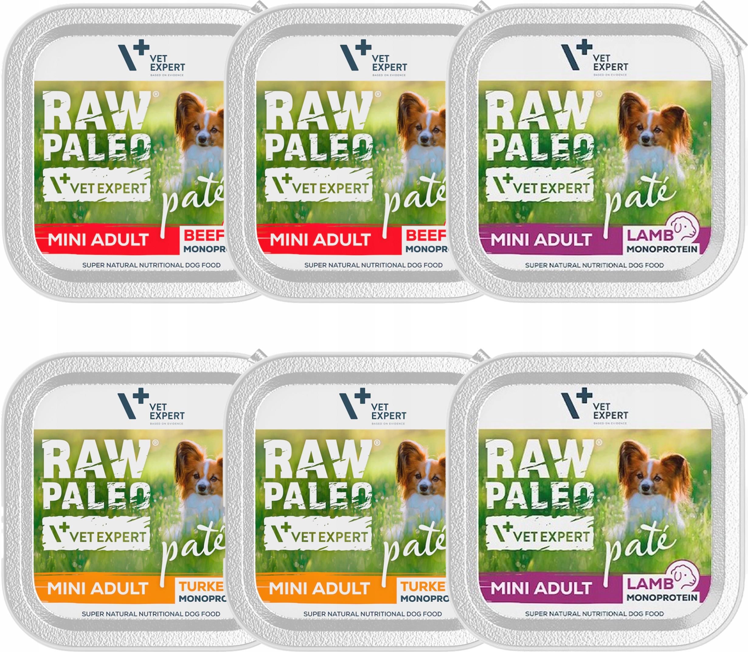 Karma Vet Expert Raw Paleo Mini Karma Pate Psa Mix 2 Smaków 6X150G Ceny i opinie Ceneo pl