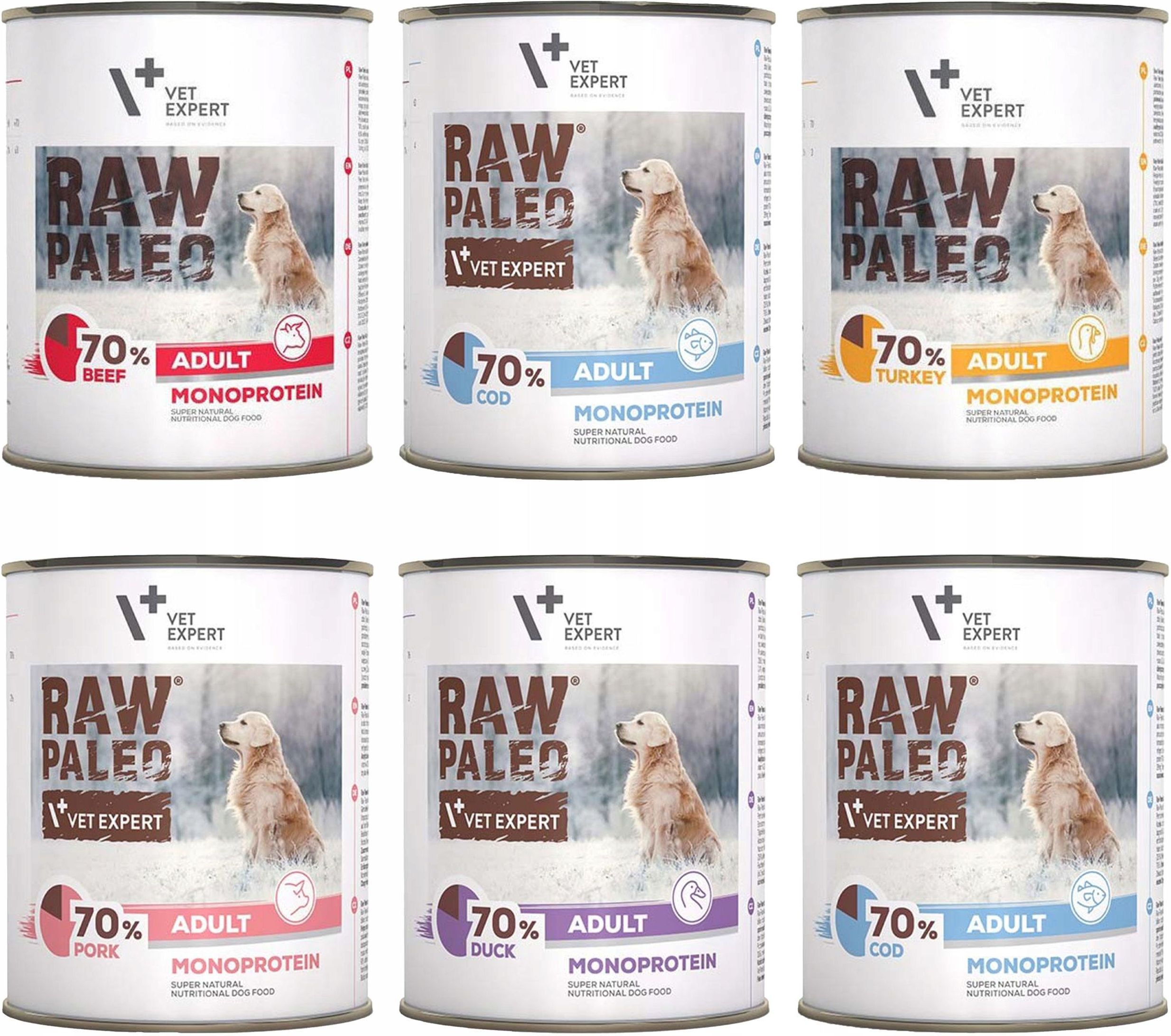 Karma Vet Expert Raw Paleo Mono Karma Mokra Psa Mix Smaków 6X800G Ceny i opinie Ceneo pl