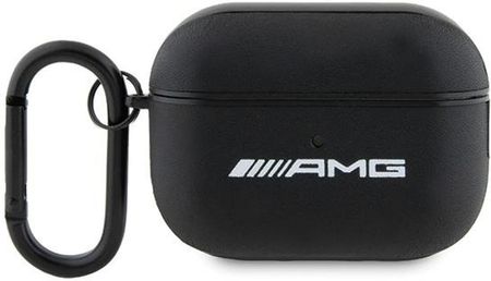 Amg Etui Leather White Logo do Apple AirPods Pro 2 gen Czarny