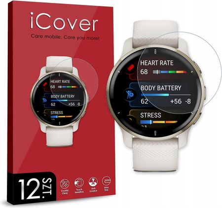 Icover 12Szt Szkło Hybrydowe Do Garmin Venu 2 Plus 43Mm