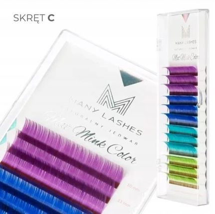 Manybeauty Kolorowe Rzęsy Do Przedłużania Mat Mink Set 1 C