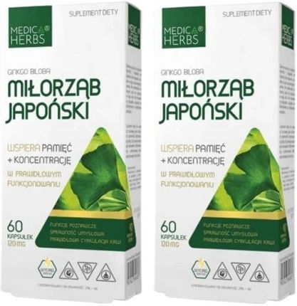 Zestaw 2X Miłorząb Japoński Medica Herbs