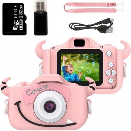Zeetech Aparat Cyfrowy Dla Dzieci Kamera Gry Karta 32Gb Różowy Potworek