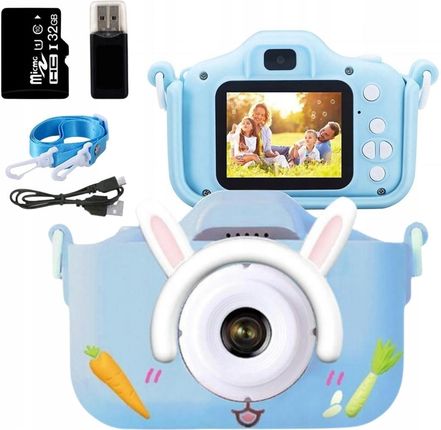 Zeetech Aparat Cyfrowy Dla Dzieci Kamera Gry Karta 32Gb Niebieski Królik