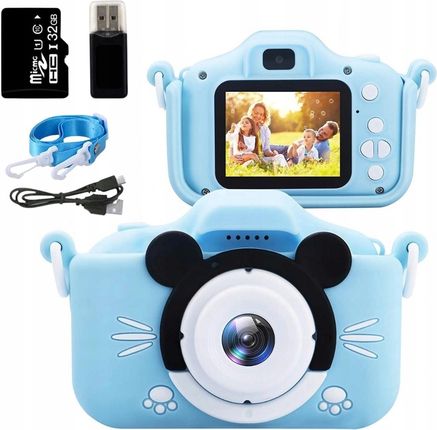 Zeetech Aparat Cyfrowy Dla Dzieci Kamera Gry Karta 32Gb Niebieski Myszka