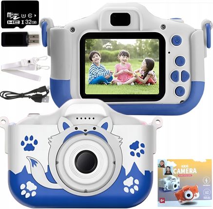 Zeetech Aparat Dla Dzieci Kamera Zabawka 40Mpx +Karta 32Gb Niebiesko Biały