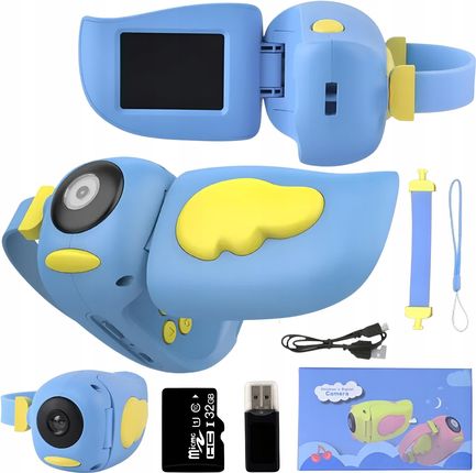 Zeetech Aparat Dla Dzieci Kamera Zabawka 40Mpx +Karta 32Gb Niebiesko Żółty