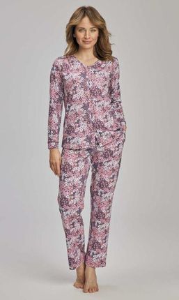 Piżama damska,kwiatki,rekaw długi,spodnie    (170 nocny fiolet, M/40)