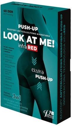 Look At Me! by Veera, antycellulitowe rajstopy Push-Up z microfibrą, kolor czarny, rozmiar XXL
