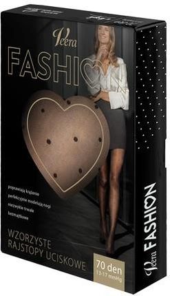 Veera Fashion, rajstopy wzorzyste, 70 DEN, czarne w kropki, rozmiar XL
